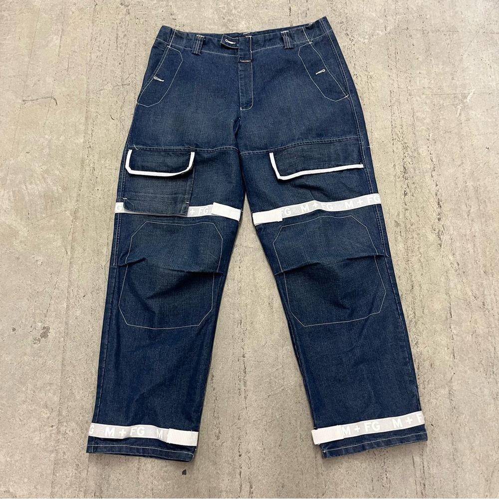 VTG Marithe Francois Girbaud Cargo Jeans Size 40W x 34L Shuttle Tape Baggy Y2K